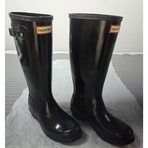 Hunter Boots Youth Size 4 Black Original Kids Gloss Rain Wellington Rubber